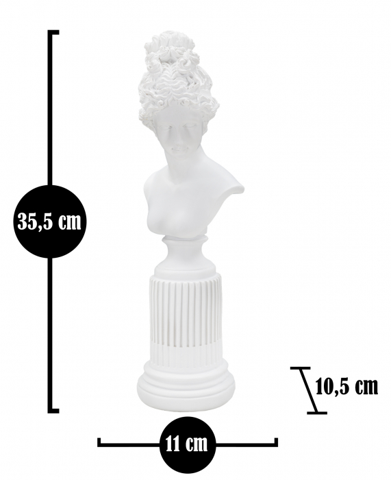 Sculptura Femeie Romana, polirasina, alb - CreativDeco.ro [7]