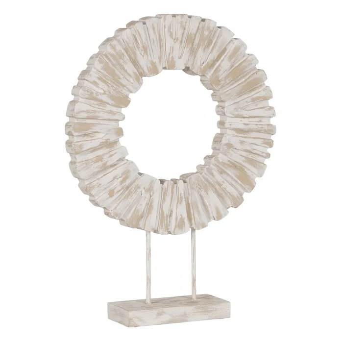 Sculptura inel lemn de mango natural-alb - creativdeco.ro [2]