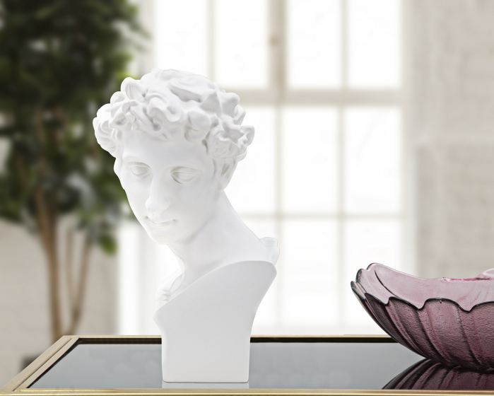 Sculptura Romana bust alb polirasina | creativdeco.ro [2]