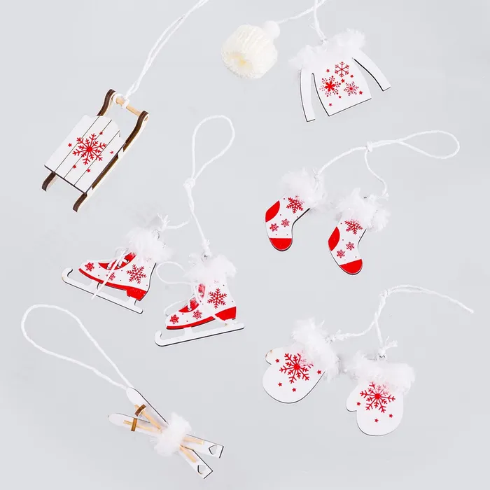 Set de 10 Decoratii din Lemn CreativDeco - Cadouri Traditionale de Craciun [2]