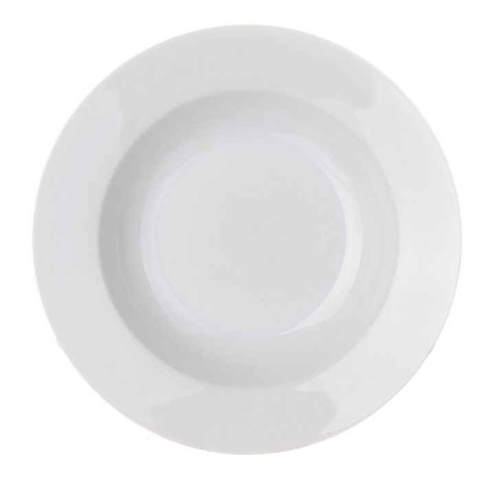 Set de douăsprezece farfurii adânci din porțelan alb lucios, cu centru scobit [3]