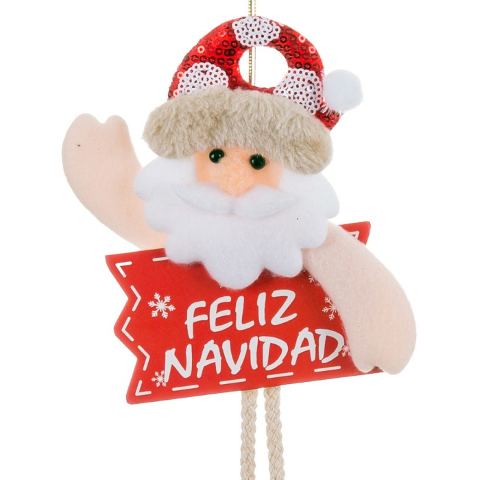 Set 12 pandantive Moș Crăciun și om de zăpadă cu tăbliță roșie Feliz Navidad și picioare lungi [2]