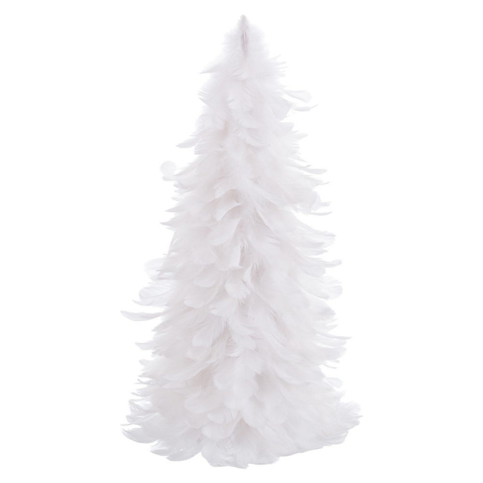 Setul de 2 brazi decorativi albi din pene 30 cm [2]