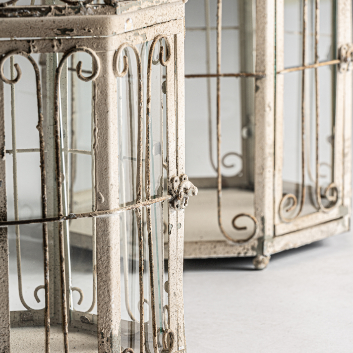 Set 2 colivii decorative provensale metal alb antic|Decoratiuni vintage [3]