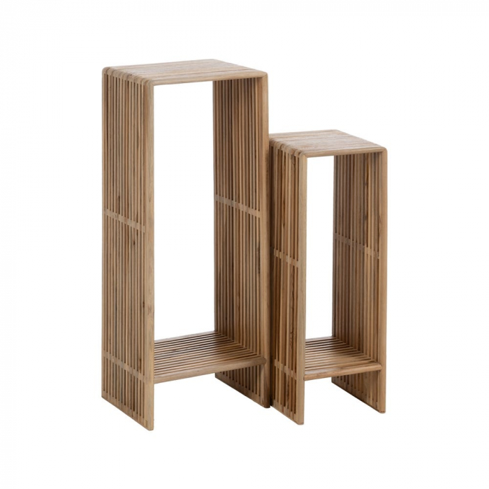 Set coloane tec reciclat lamele naturale, forma aerisita japandi [2]