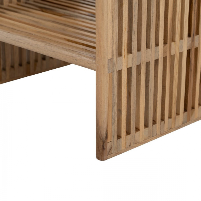 Set coloane tec reciclat lamele naturale, forma aerisita japandi [10]
