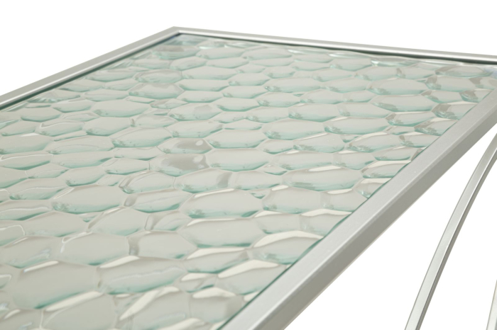 Set 2 console metal argintiu cu blat sticlă [5]