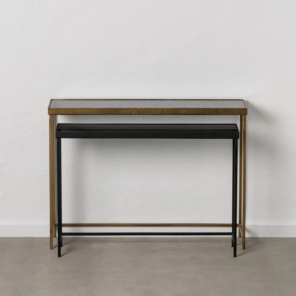 Set 2 Console Gold-Black, Auriu Negru, Metal Sticla - creativdeco.ro [2]