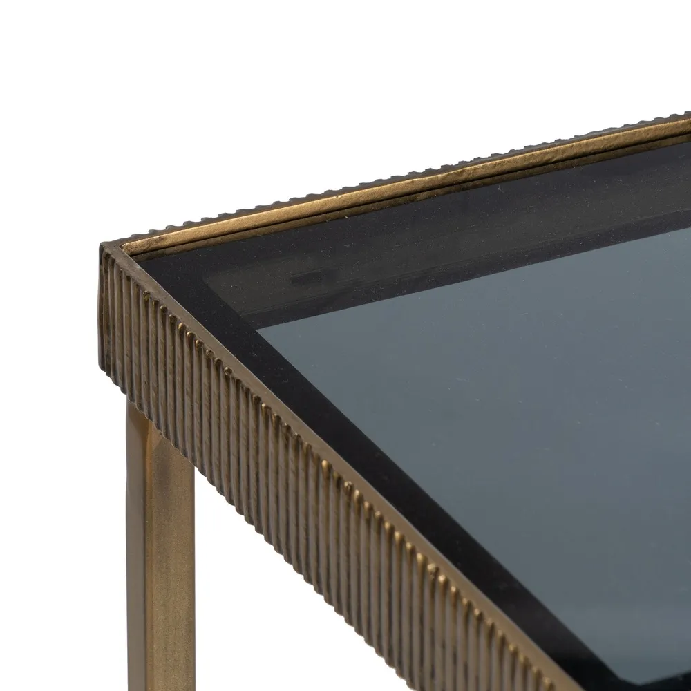 Set 2 Console Gold-Black, Auriu Negru, Metal Sticla - creativdeco.ro [6]