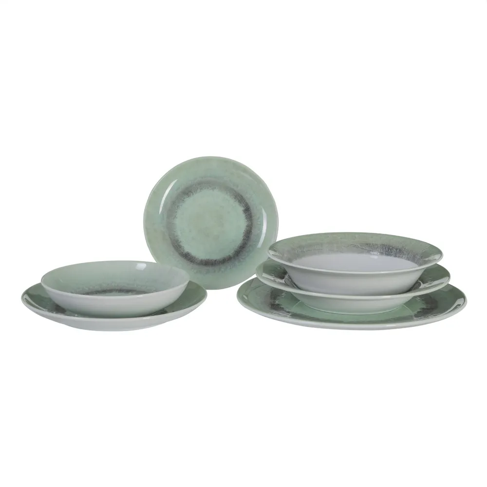 Farfurii paste verzi | Set 2 | Portelan premium | CreativDeco [2]