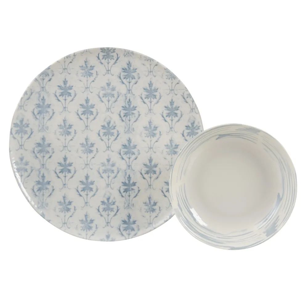 Farfurii pizza alb-albastre | Set 2 | Portelan elegant [2]