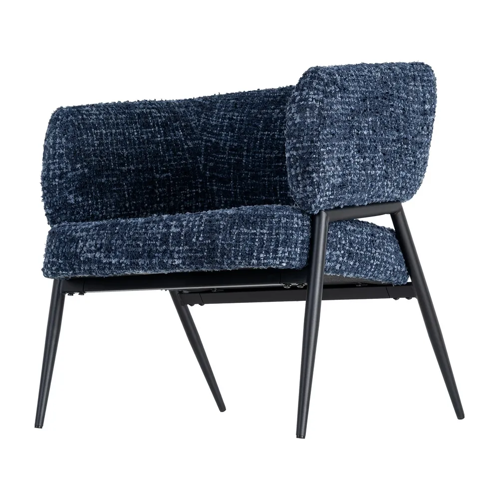 Set 2 fotolii din stofă albastră cu structură metalică [6]