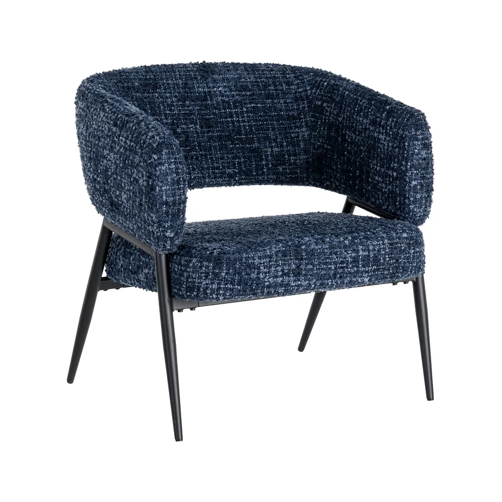 Set 2 fotolii din stofă albastră cu structură metalică [2]