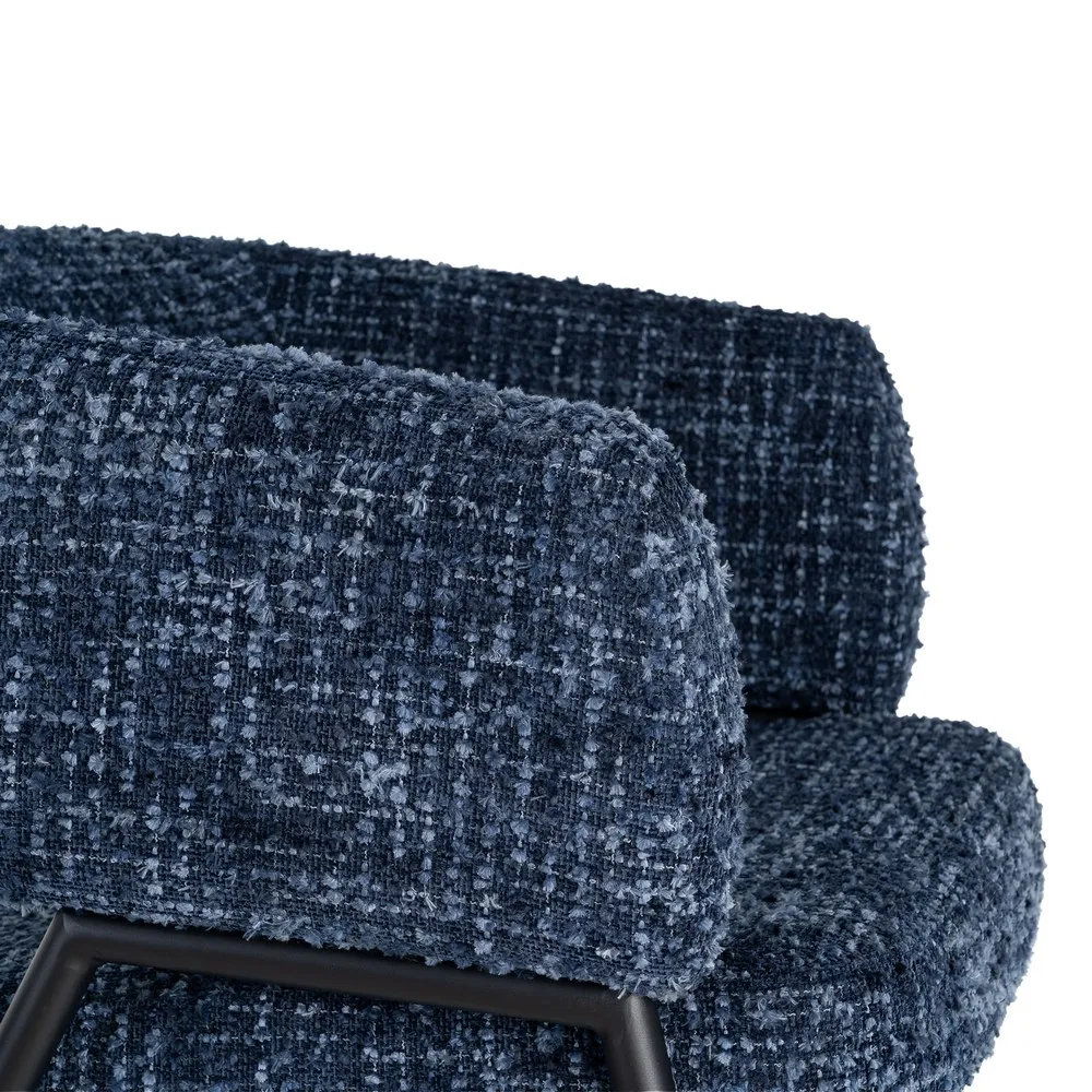 Set 2 fotolii din stofă albastră cu structură metalică [10]