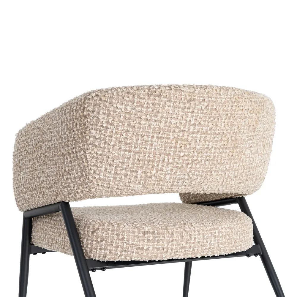 Set 2 fotolii din stofă bej cu structură metalică [6]