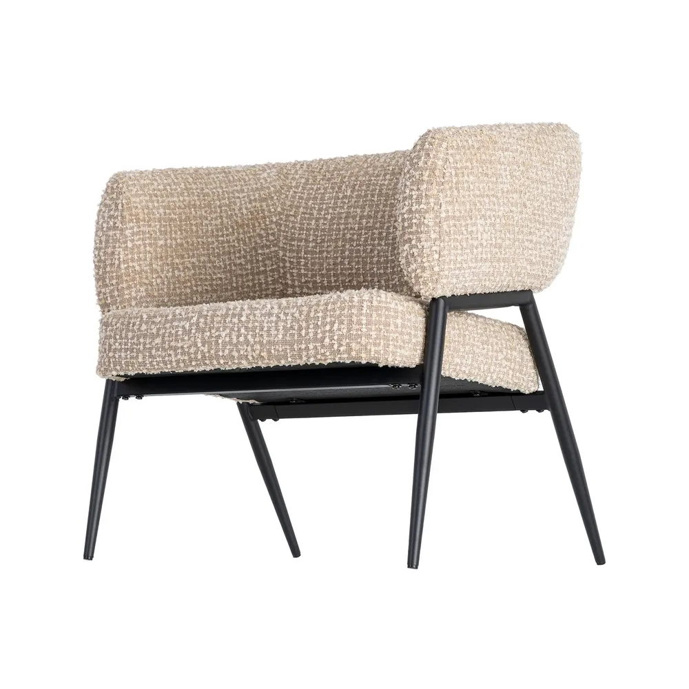 Set 2 fotolii din stofă bej cu structură metalică [5]