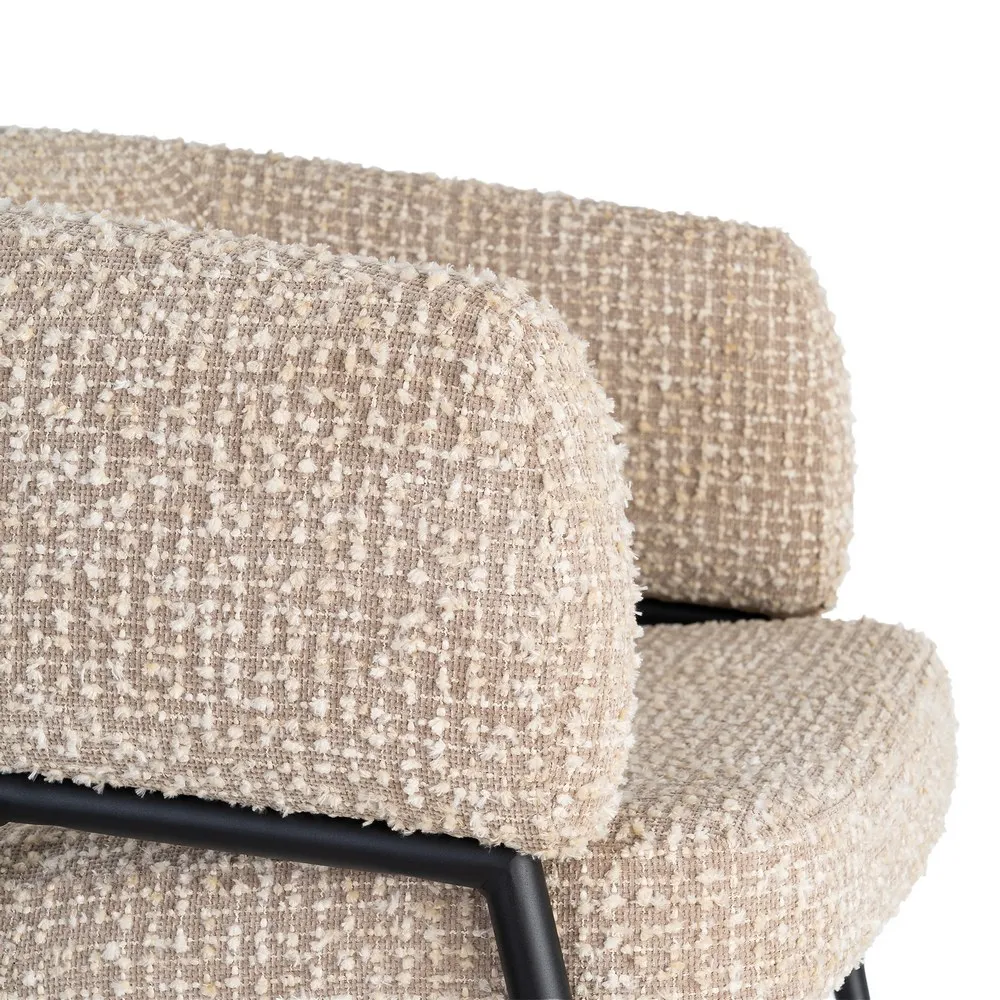 Set 2 fotolii din stofă bej cu structură metalică [7]