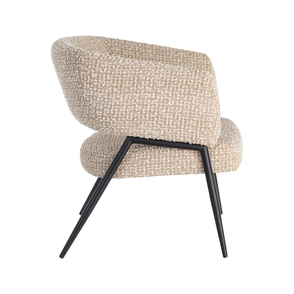 Set 2 fotolii din stofă bej cu structură metalică [4]