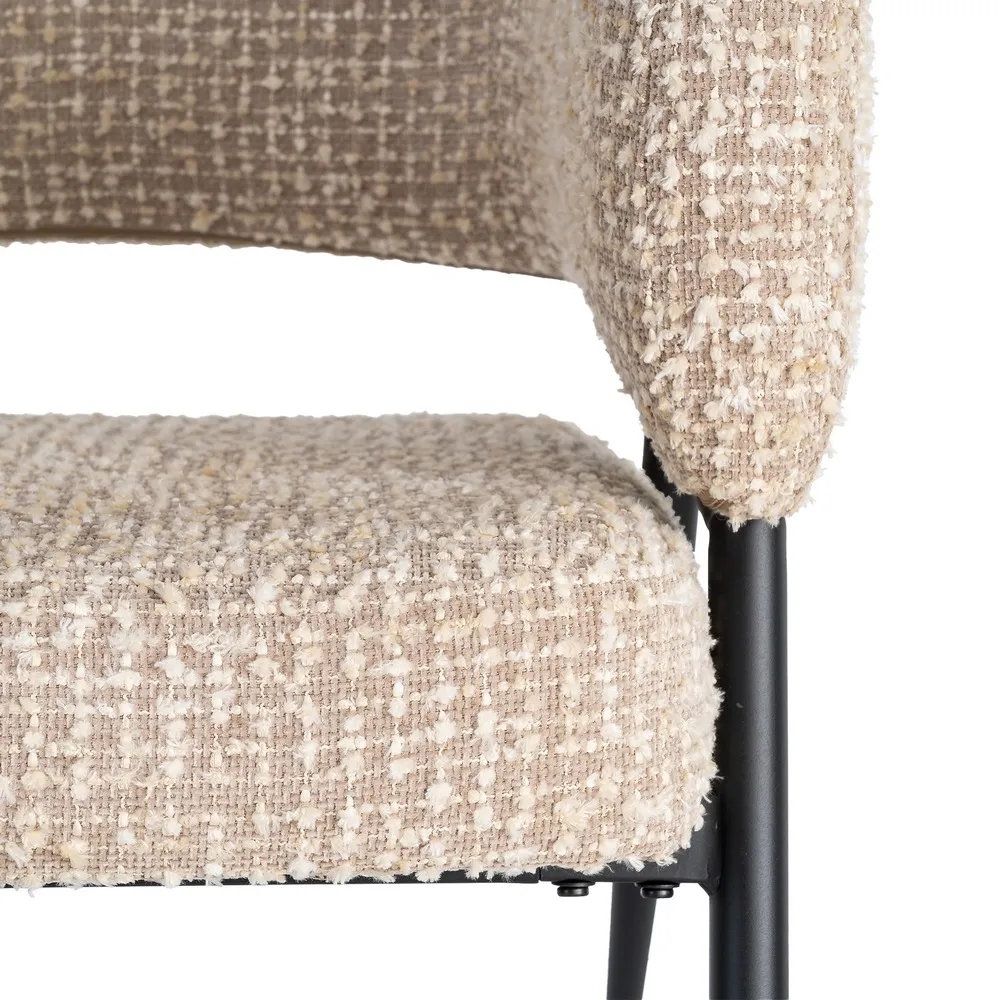 Set 2 fotolii din stofă bej cu structură metalică [8]