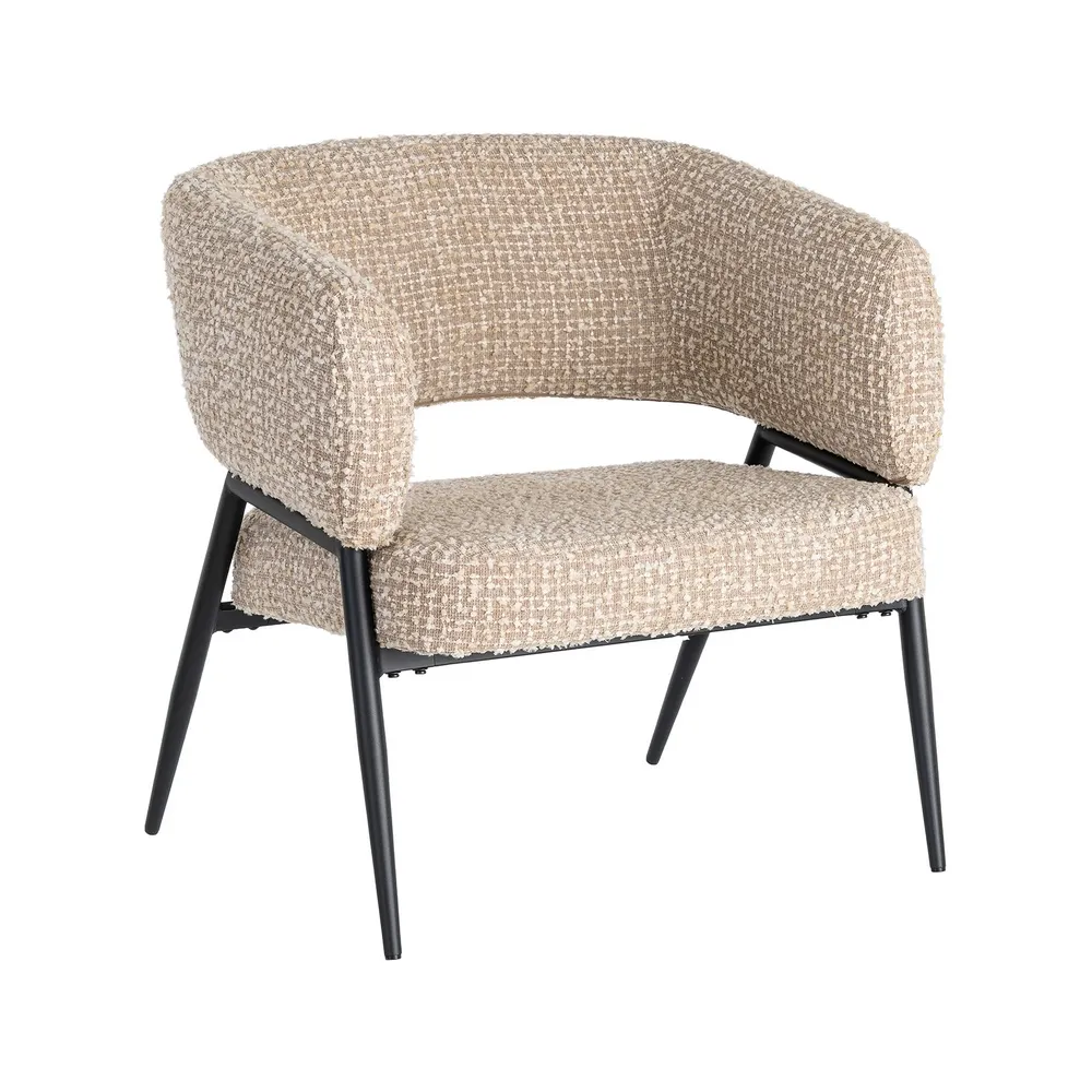 Set 2 fotolii din stofă bej cu structură metalică [2]