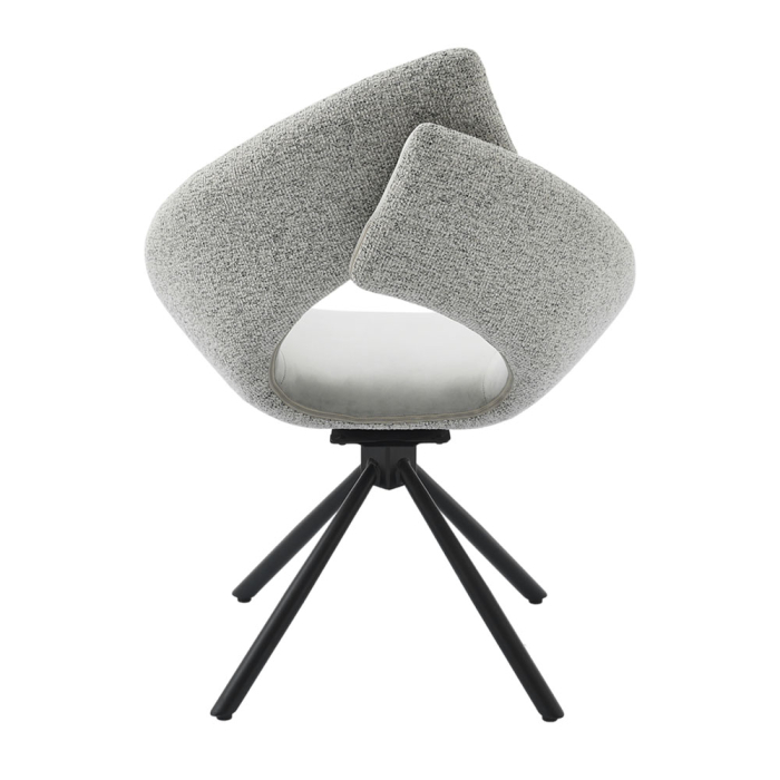 Set 2 fotolii catifea gri cu picioare negre Ribbon pivotante pentru decor modern [4]