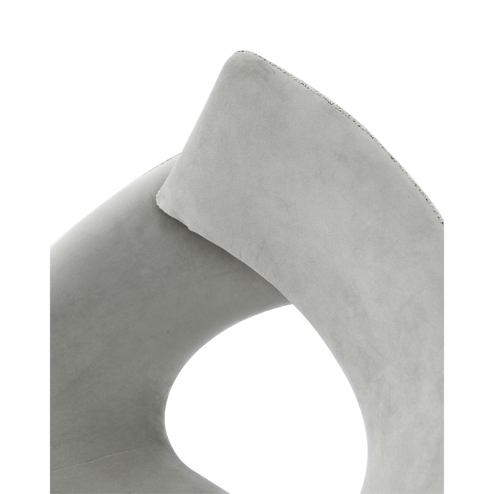 Set 2 fotolii catifea gri cu picioare negre Ribbon pivotante pentru decor modern [7]