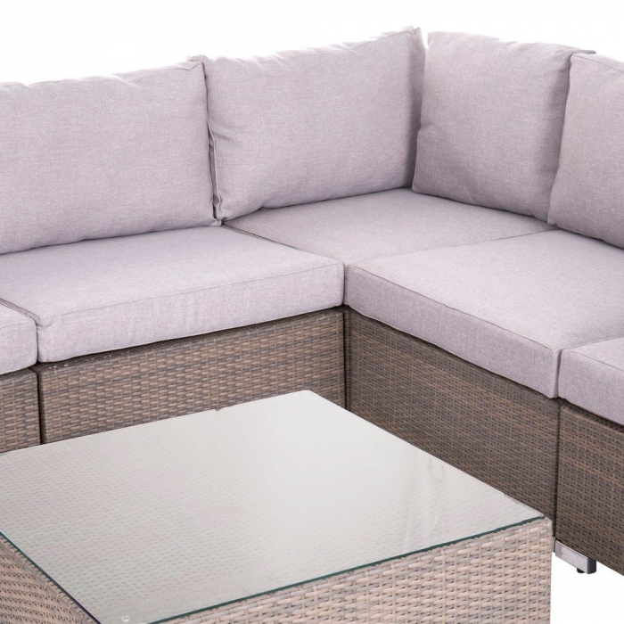 set fotolii MARLENE – ratan taupe, perne groase, design cubic [2]