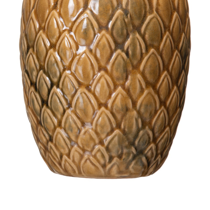 Set 2 ghivece decorative din ceramică muștar cu model solzi [5]