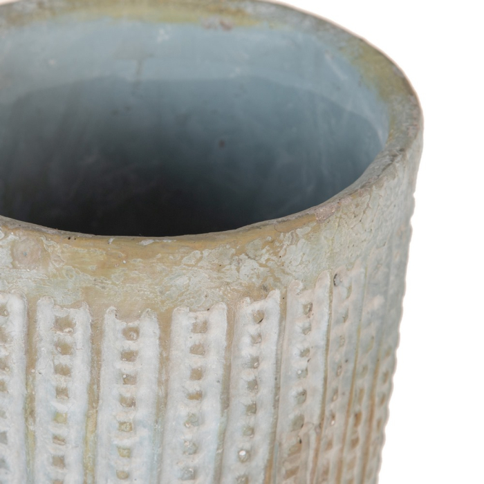 Set 2 ghivece decorative din ciment cu striații verticale [5]
