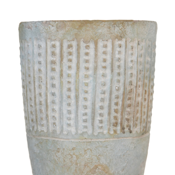 Set 2 ghivece decorative din ciment cu striații verticale [3]