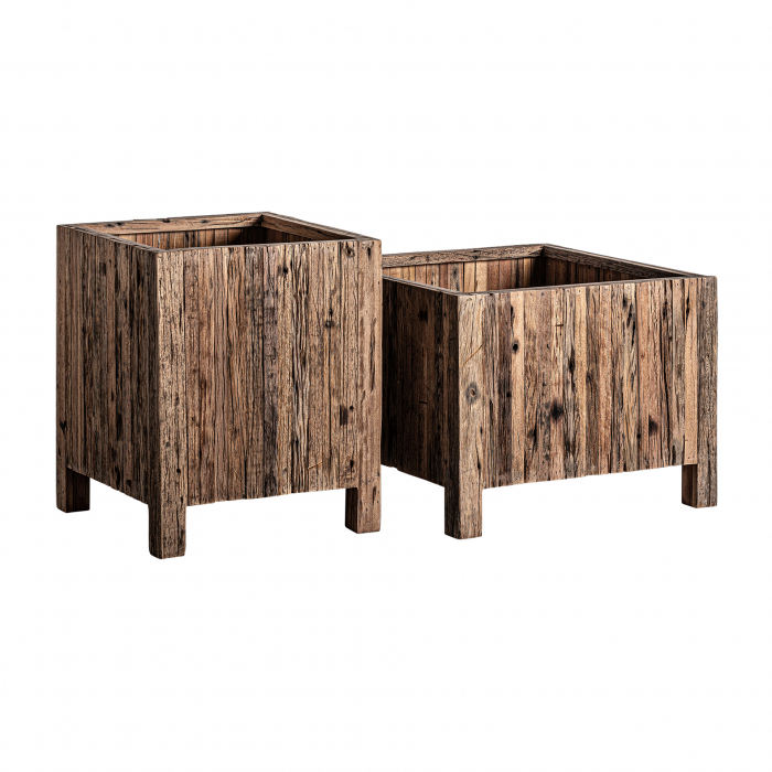 Set ghivece lemn recuperat colonial|Ghivece rustice [2]