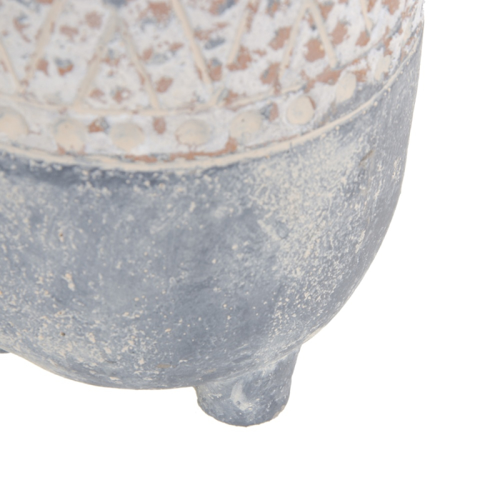 Set 2 ghivece decorative din ciment cu model geometric antichizat [5]