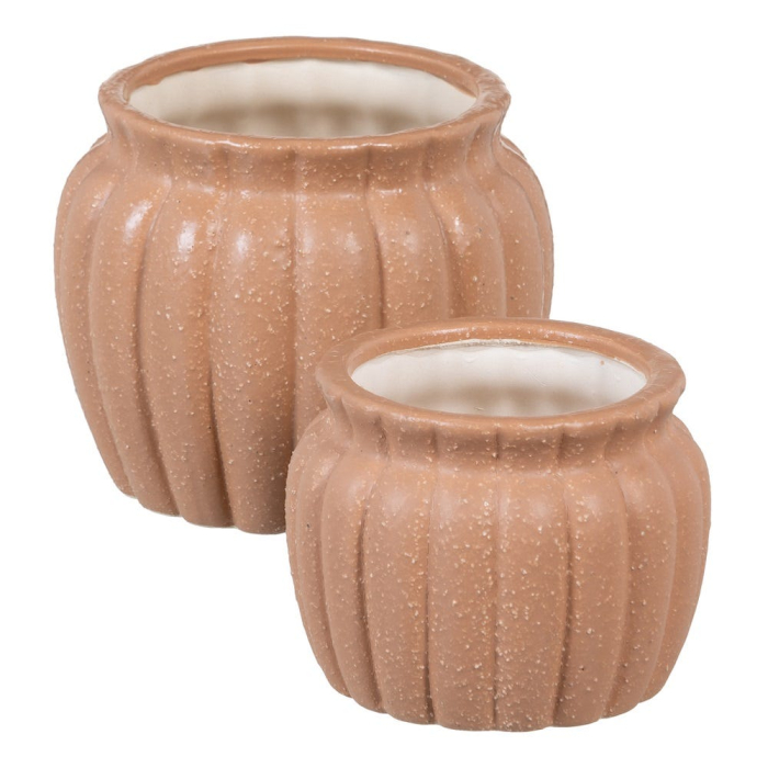 Set 2 ghivece somon din ceramica striata [3]