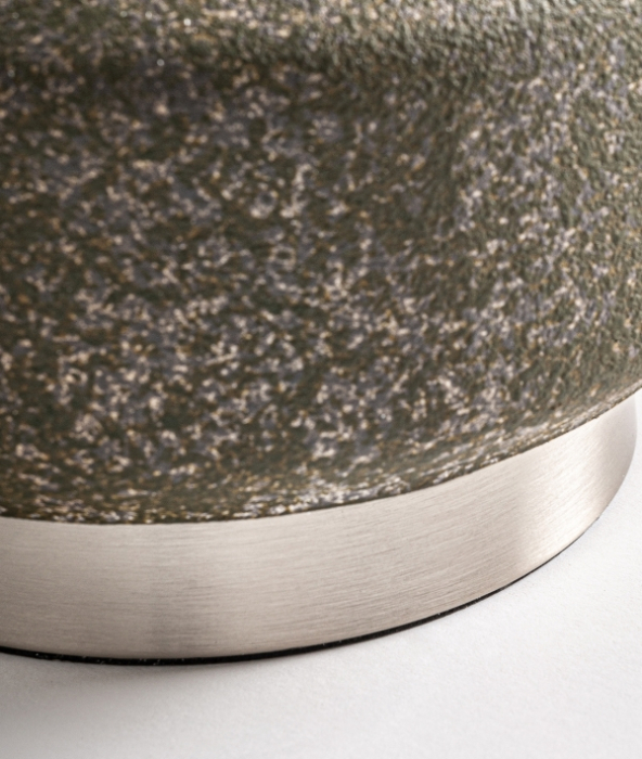 Set 2 lămpi de masă din ceramică verde – set cu bază texturată și abajur din in [3]