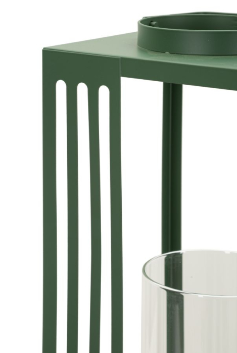 Set 2 lanterne verzi metal linii verticale [5]