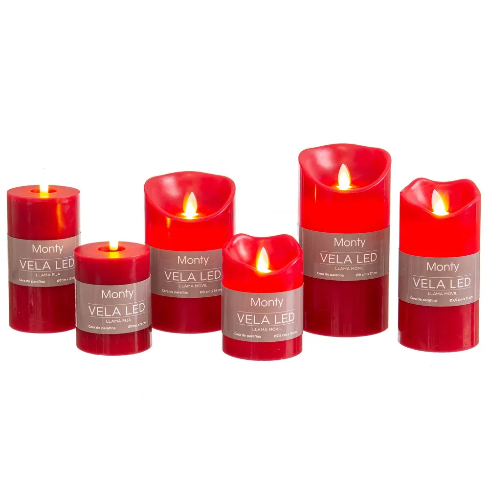 Set 2 Lumanari LED Rosii cu Flacara Fixa | Decor Romantic [2]