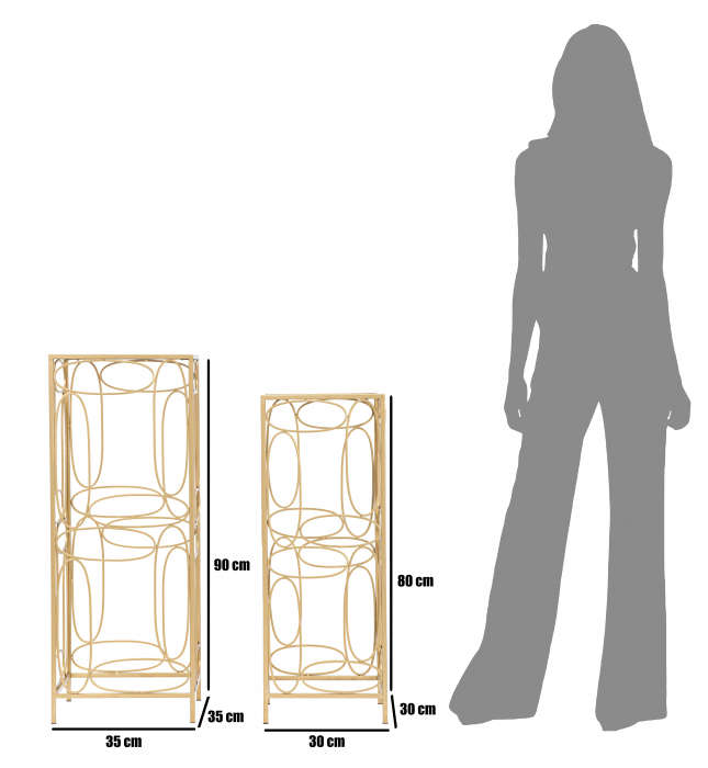 Masute Bubbles, set, fier/oglinda [9]