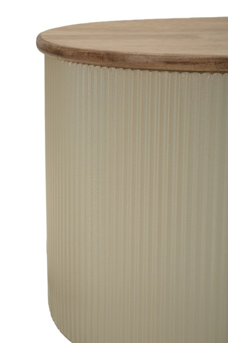 Set 2 masute cafea alb maro din lemn si metal pentru living sau lounge [7]