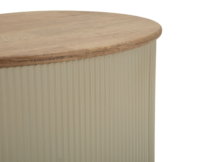 Set 2 masute cafea alb maro din lemn si metal pentru living sau lounge [6]