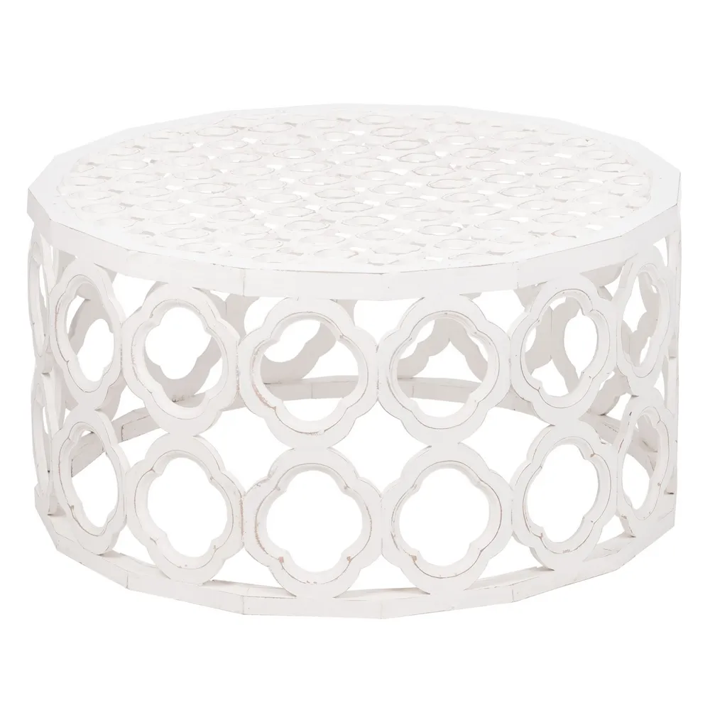 Set 2 masute cafea albe, lemn invechit MDF [5]