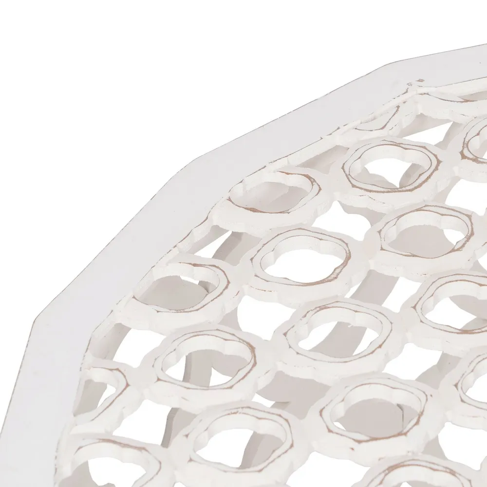 Set 2 masute cafea albe, lemn invechit MDF [9]