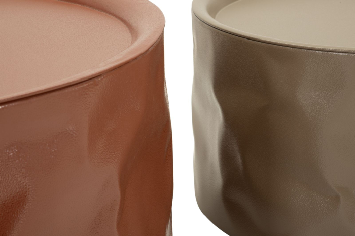 Set 2 masute cafea metalice rosu si alb pentru living HORECA [3]