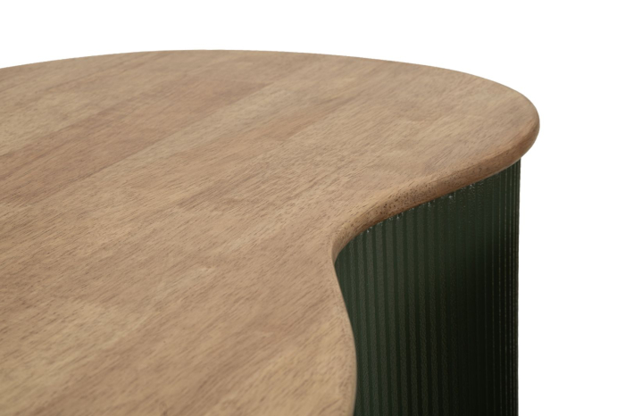 Set 2 masute cafea verde maro din lemn si metal pentru living sau lounge [8]