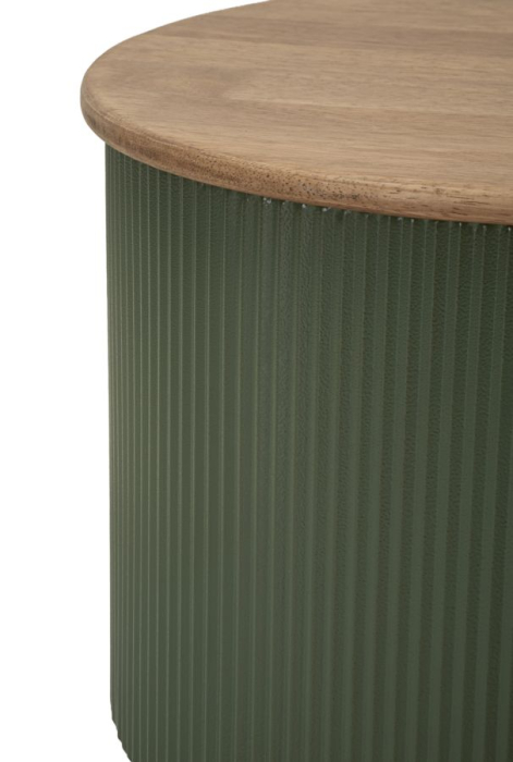 Set 2 masute cafea verde maro din lemn si metal pentru living sau lounge [7]