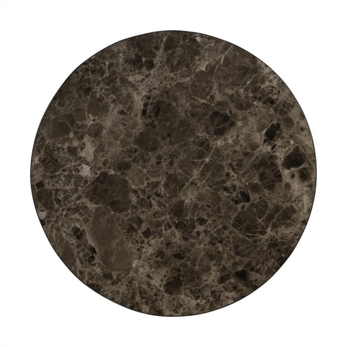 Set masute ceramica maro marmura si acacia, rotunde elegante [10]