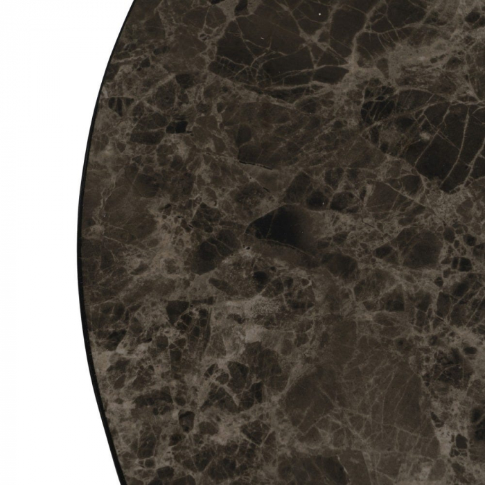 Set masute ceramica maro marmura si acacia, rotunde elegante [5]