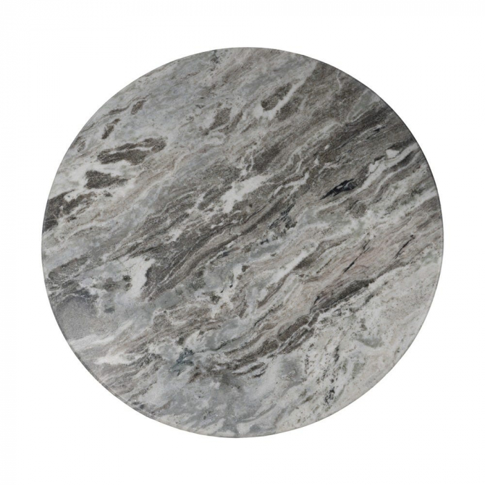 Set masute marmura cupru metal oval, blat rotund alb venaturi gri [10]