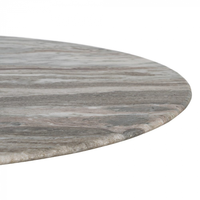 Set masute marmura cupru metal oval, blat rotund alb venaturi gri [8]