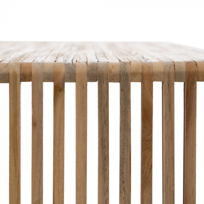 Set masute nesting tec reciclat, lemn natur, lamele verticale [10]