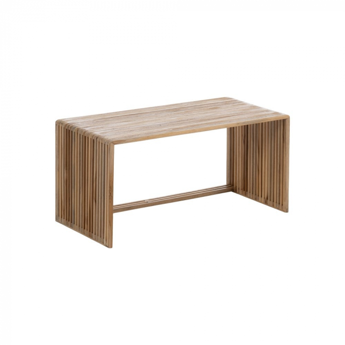 Set masute nesting tec reciclat, lemn natur, lamele verticale [5]